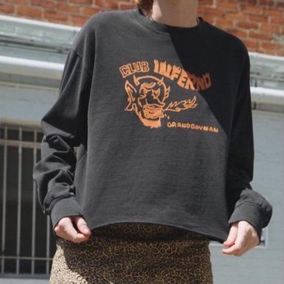 Brandy Melville / John galt Club Inferno cropped sweatshirt - Picture 1 of 5